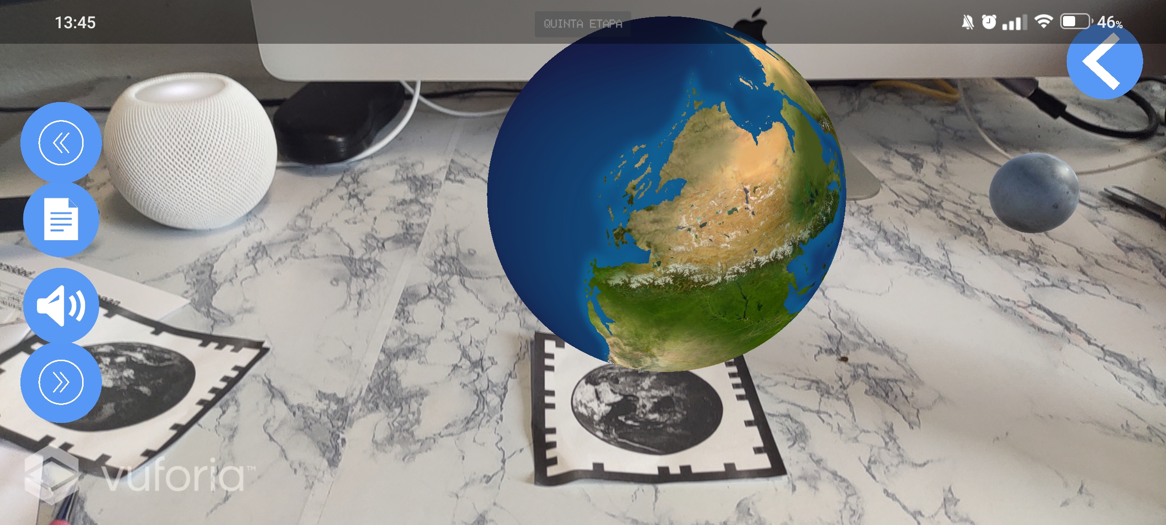 Captura de pantalla de la aplicación PlaneteARth
