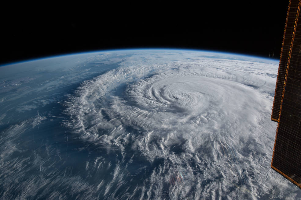 Imagen satelital de un huracán